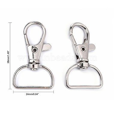 Iron Swivel D Rings Lobster Claw Clasps(IFIN-C051-1)-2