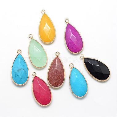 Golden Mixed Color Drop Mixed Stone Pendants