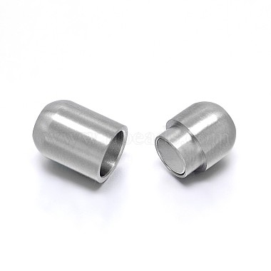 Barrel 304 Stainless Steel Magnetic Clasps with Glue-in Ends(X-STAS-D059-18C)-2