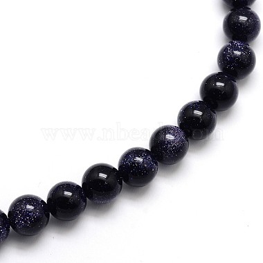 8mm Round Blue Goldstone Beads
