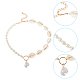 Anattasoul – bracelet en perles tressées en coquillage naturel et collier avec pendentif en perles d'imitation(SJEW-AN0001-17)-3
