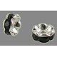 Perles séparateurs en laiton avec strass(X-RB-A014-L6mm-02S)-1