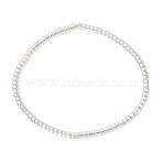 Grade AA Electroplate Non-magnetic Synthetic Hematite Beads Stretch Bracelets for Women, Rondelle, Silver, Bead: 3.5x2mm, Inner Diameter: 2-1/2 inch(6.3cm)(BJEW-JB12585)