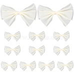 12Pcs Polyester Yarns Bowknot Ornament Accessories, for DIY Headbands Flower, Clothing, Shoes, Hats Accessories, Lemon Chiffon, 90x120x10mm(DIY-GF0011-16B)