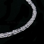 Transparent Cube Shaped Crystal Glass Beads Strands, Faceted, Clear, 2x2x2.5mm, Hole: 1mm, about 101pcs/strand, 9 inch(GLAA-F012-A03)
