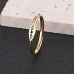 Heart Wing Pattern 304 Stainless Steel Finger Rings, Golden, US Size 9(18.9mm)(FS-WGA5734-09)