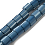 Polymer Clay Beads Strands, Column, Marine Blue, 6~6.5x6~6.5mm, Hole: 1.2mm, about 61~64pcs/strand, 15.55~15.94''(39.5~40.5cm)(CLAY-H006-01S)