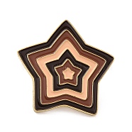 Star Enamel Pin, Geometry Alloy Enamel Brooch for Backpack Clothes, Golden, Saddle Brown, 29x32x9.5mm, Pin: 1mm(JEWB-O008-A02)