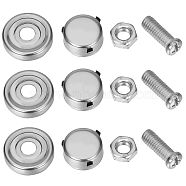 2 Sets 201 Stainless Steel Motor Vehicle License Plate Screws and Caps, License Plate Bolt Fastener, Sealing Screw Sets with Iron Screw & Nuts, Mixed Color, 11~20x10~20x4~8.5mm, 16Pcs/set(FIND-GF0004-68)