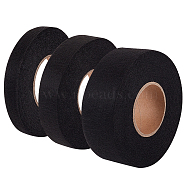 3 Rolls 3 Style Non-Woven Interfacing, Hot Melt Double Side Fabric Fusing Tape, for Clothing Accessories, Black, 5/8~1-5/8 inch(15~40mm), 70 yards/roll, 1 roll/style(OCOR-BC0005-30B)