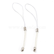 Polyester Cord Mobile Straps, with Platinum Plated Iron Findings, WhiteSmoke, 8~9cm(FIND-G063-02P-02)