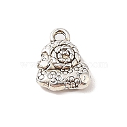 Tibetan Style Alloy Charms, Cadmium Free & Lead Free, Sheep, Antique Silver, 14.5x10.5x3.5mm, Hole: 1.8mm(TIBE-Q090-10AS)