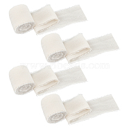 5M Cotton Frayed Ribbons, Raw Edge Ribbon, Bowknot Making, Garment Accessories, Linen, 1-5/8 inch(40mm), about 5.47 Yards(5m)/Roll(OCOR-WH0045-09C)