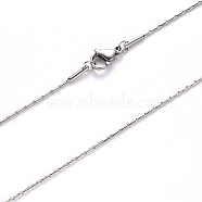 304 Stainless Steel Coreana Chain Necklace, with Lobster Claw Clasp, Stainless Steel Color, 19.68 inch(50cm)x0.9mm(NJEW-S420-005B-P)