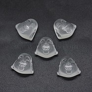 Synthetic Quartz Crystal Beads, Undrilled/No Hole Beads, Frosted, Buddha's head, 18x19x9mm(G-E515-03A)