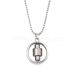 Zinc Alloy Pendant Necklaces,  201 Stainless Steel Chains Necklaces, Cross, 23.78 inch(60.4cm), pendant: 28x24mm(NJEW-M211-14C-PB)