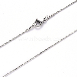 Non-Tarnish 304 Stainless Steel Coreana Chain Necklace, with Lobster Claw Clasp, Stainless Steel Color, 19.68 inch(50cm)x0.9mm(NJEW-S420-005B-P)