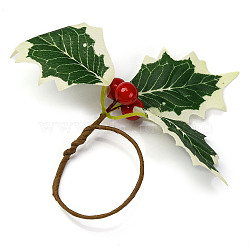 Christmas Theme Iron Napkin Rings, Napkin Holder Adornment, Restaurant Daily Accessiroes, Leaf, 45mm, Leaf: 150x92mm(AJEW-G062-01C)