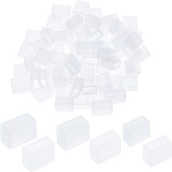 Fingerinspire 240Pcs 3 Style Silicone Water-proof Plug, Led Lamp Accessories, Rectangle, White, 80pcs/style