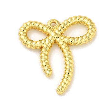 304 Stainless Steel Pendants, Bowknot Charm, Real 18K Gold Plated, 29x28x3mm, Hole: 1.4mm