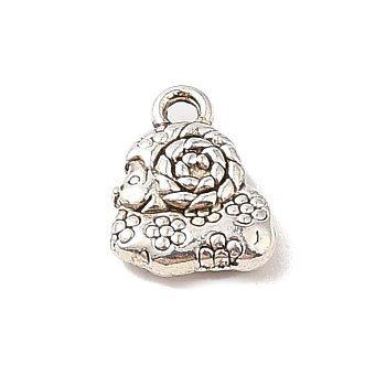 Tibetan Style Alloy Charms, Cadmium Free & Lead Free, Sheep, Antique Silver, 14.5x10.5x3.5mm, Hole: 1.8mm