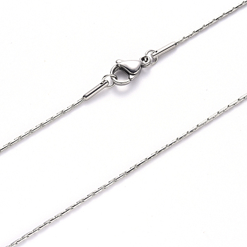 304 Stainless Steel Coreana Chain Necklace, with Lobster Claw Clasp, Stainless Steel Color, 19.68 inch(50cm)x0.9mm