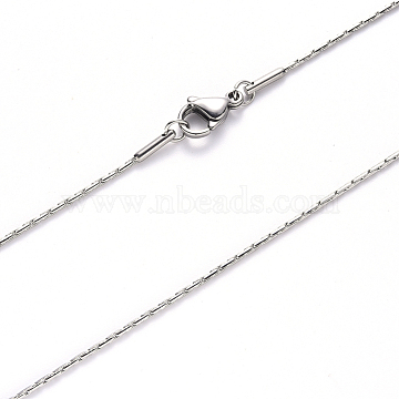 304 Stainless Steel Coreana Chain Necklace Making, with Lobster Claw Clasp, Stainless Steel Color, 19.68 inches(50cm)x0.9mm(NJEW-S420-005B-P)