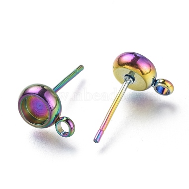 Ion Plating(IP) 304 Stainless Steel Stud Earring Settings(STAS-I161-01A-M)-2
