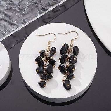 Natural Obsidian Chips Dangle Earrings(EJEW-JE05266-04)-3