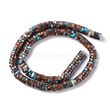 Assembled Synthetic Bronzite and Imperial Jasper Beads Strands(G-I318-08)-4