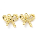 Rack Plating Alloy Pendants, Bowknot Charms, Golden, 15.5x19.5x6mm, Hole: 1.8mm(PALLOY-I221-07G)