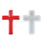 Cross Shape DIY Silicone Molds, Resin Casting Molds, For UV Resin, Epoxy Resin Jewelry Making, White, 39x28x7mm(AJEW-P035-04)