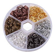 6 Colors Iron Plated Open Jump Rings 8mm Diameter Wire 21-Gauge Jewelry Making Findings, About 900Pcs, Mixed Color, 8x0.7mm, 21 Gauge, Inner Diameter: 6.6mm, about 900pcs/box(IFIN-PH0001-8mm-08)