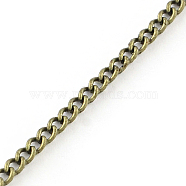 Unwelded Iron Curb Chains, with Spool, Antique Bronze, 3.2x2.2x0.6mm, about 328.08 Feet(100m)/roll(CH-R078-08AB)