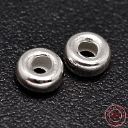 Rondelle 925 Sterling Silver Spacer Beads, Silver, 4.5x2mm, Hole: 1.5mm, about 219pcs/20g(STER-F019-01B)
