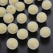 Transparent Acrylic Beads, Bead in Bead, Faceted, Frosted, Round, Champagne Yellow, 16mm, Hole: 3mm, about 205pcs/500g(TACR-S152-14C-A10)