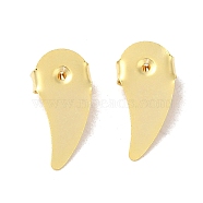 Brass Studs Earrings Findings, Wings, Real 24K Gold Plated, 18x8.5x0.4mm, Hole: 1mm(FIND-Z039-01B-G)