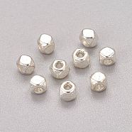 Alloy Spacer Beads, Screw Nut, Cadmium Free & Nickel Free & Lead Free, Silver Color Plated, 3x2.5mm, Hole: 1mm(PALLOY-H528-3mm-S-NR)