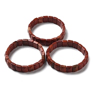 Natural Red Jasper Stretch Bracelets, Faceted, Rectangle, 2-3/8 inch(6cm)(BJEW-F406-B27)
