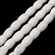 Natural Dyed White Jade Beads Strands, Oval, White, 11.5~12x7.5~8mm, Hole: 0.8mm, about 29~32pcs/strand, 12.99''~15.16''(33~38.5cm)(G-M402-A01-11)