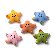 Opaque Resin Decoden Cabocons, Mixed Color, Star, 23x25x9mm(RESI-S07-06)