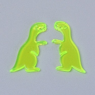 Transparent Acrylic Pendant, Tyrannosaurus, Green Yellow, 27.5x14x3mm, Hole: 1mm, 10pcs/bag(TACR-TAC0001-04D)