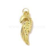 Brass Pendants, with Jump Ring, Real 14K Gold Plated, Wing, 24x8.5x2.5mm(KK-D095-01E-G)