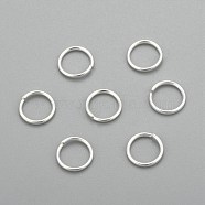 304 Stainless Steel Jump Rings, Open Jump Rings, Silver, 19 Gauge, 8x0.9mm, Inner Diameter: 6.2mm(STAS-H380-10S-S)