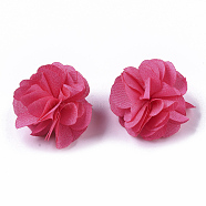 Polyester Fabric Flowers, for DIY Headbands Flower Accessories Wedding Hair Accessories for Girls Women, Deep Pink, 34mm(FIND-R076-02L)