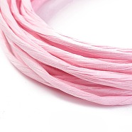 Paper Cords, for Jewelry Making, Pink, 2~3mm, about 5.46 yards(5m)/roll(OCOR-WH0052-03D)