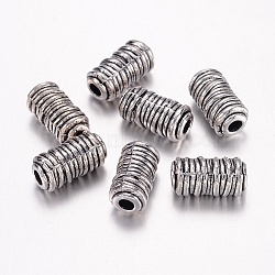 Tibetan Style Alloy Beads, Lead Free & Nickel Free & Cadmium Free, Column, Antique Silver, about 6mm wide, 11mm long, hole: 2.5mm(X-LF0588Y-NF)