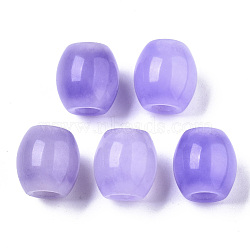 Natural White Chalcedony European Beads, Large Hole Beads, Dyed, Barrel, Lilac, 13~14x12.5mm, Hole: 5mm(G-N0326-039B)