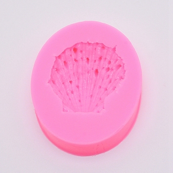 Ocean Series Scallop Shape Fondant Molds, Food Grade Silicone Molds, For DIY Cake Decoration, Chocolate, Candy, UV Resin & Epoxy Resin Craft Making, Pink, 79x62.5x15.5mm, Inner Size: 49.5x44.5mm