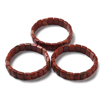 Natural Red Jasper Stretch Bracelets, Faceted, Rectangle, 2-3/8 inch(6cm)